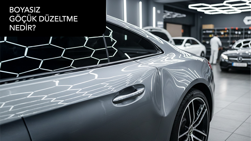 Boyasız Göçük Düzeltme (PDR) uzmanı tarafından özel aletlerle göçük onarımı